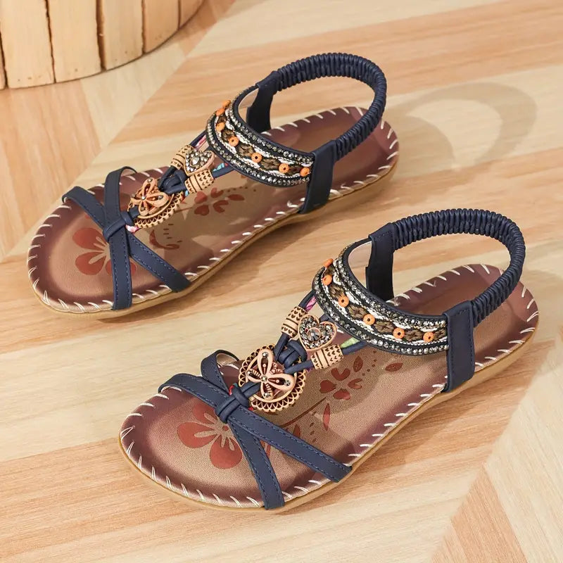 Fexo™ | Sandales Orthopédiques Élégantes à Motif de Papillon en Strass