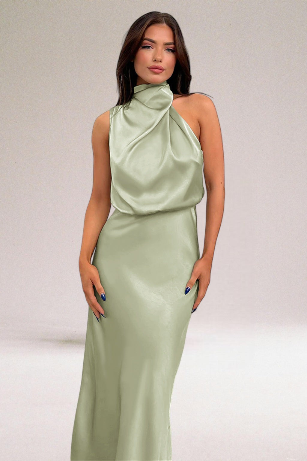 Selya™ | Robe Glamour avec Décolleté Halter et Tombé Fluide