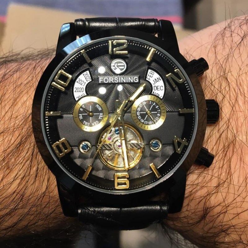 Montre mécanique automatique de luxe avec tourbillon