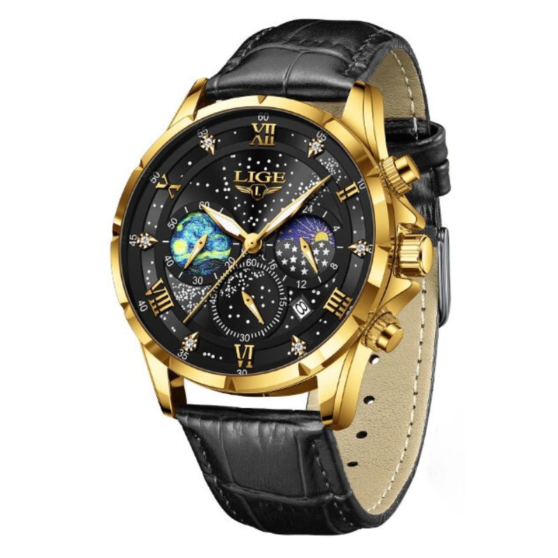 Montre Élégante avec Phase Lunaire