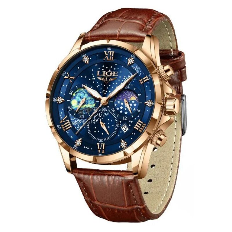 Montre Élégante avec Phase Lunaire