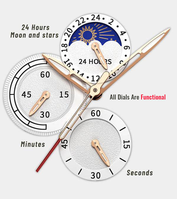 Montre de Luxe en Cuir avec Mouvement à Quartz
