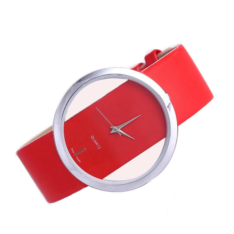 Montre à Quartz avec Boîtier Transparent et Élégant