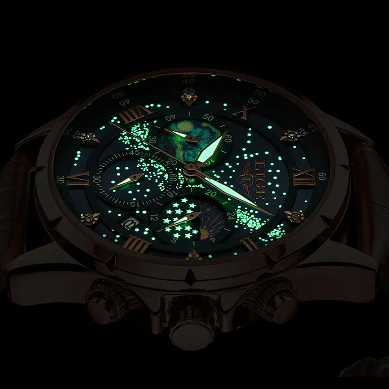 Montre Élégante avec Phase Lunaire