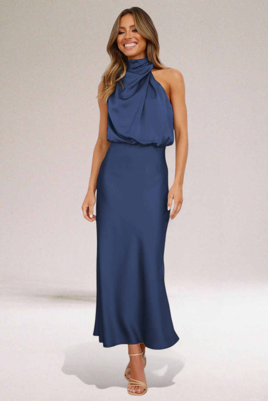 Selya™ | Robe Glamour avec Décolleté Halter et Tombé Fluide