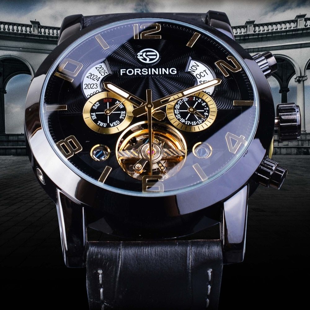 Montre mécanique automatique de luxe avec tourbillon