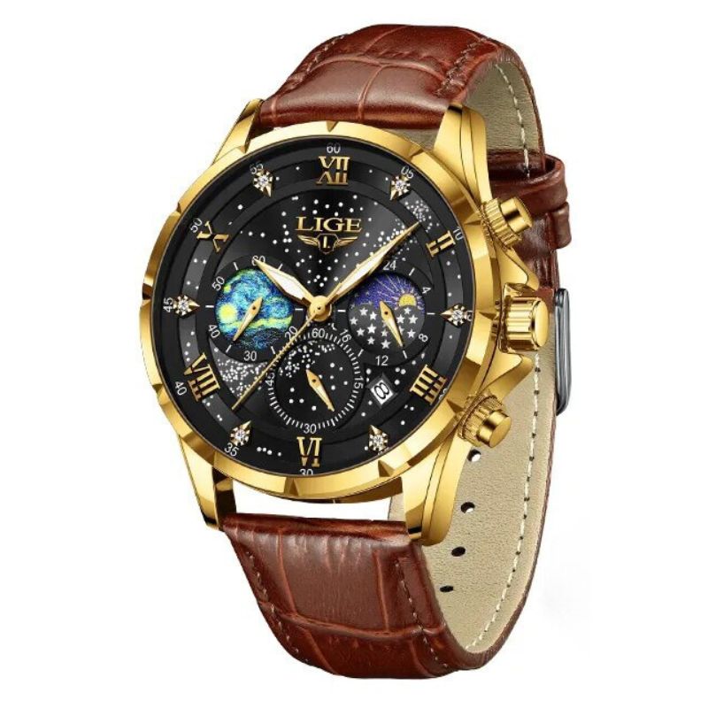 Montre Élégante avec Phase Lunaire