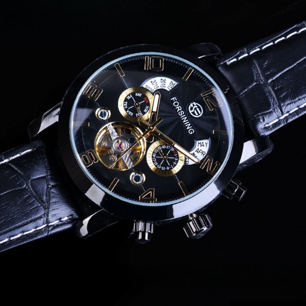 Montre mécanique automatique de luxe avec tourbillon