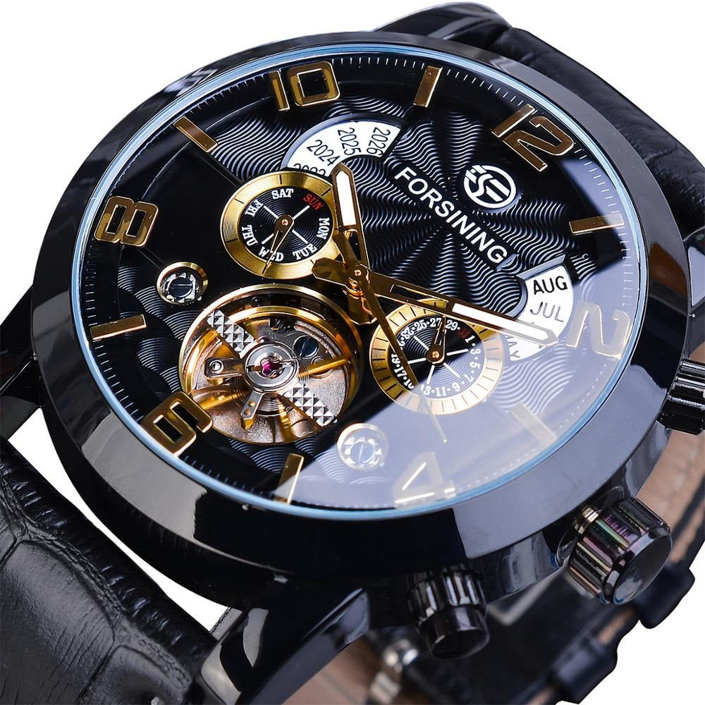 Montre mécanique automatique de luxe avec tourbillon