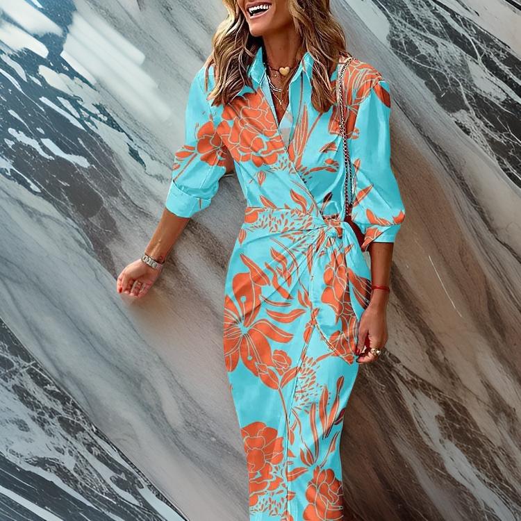 Marvion™ | Robe Cache-Cœur Élégante à Imprimé Chic