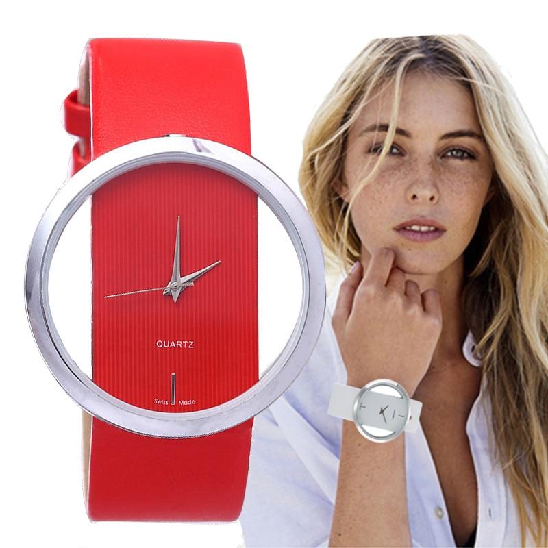 Montre à Quartz avec Boîtier Transparent et Élégant